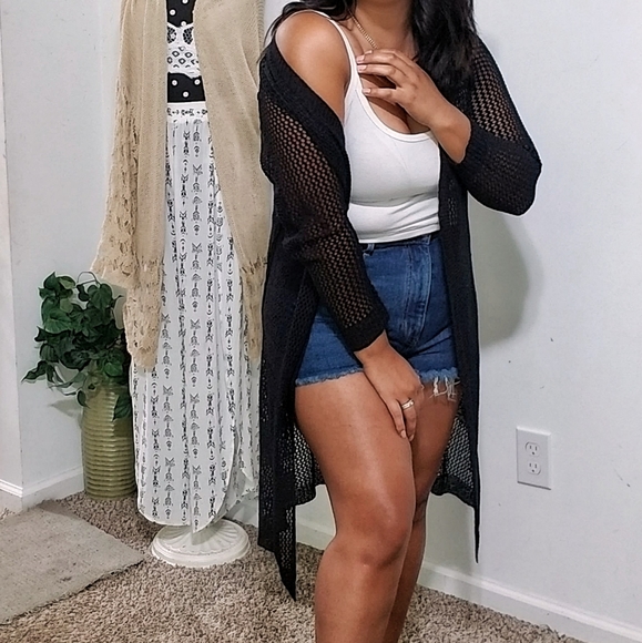 GOOD VIBES BLACK STRIPE CARDIGAN - Picture 3 of 15